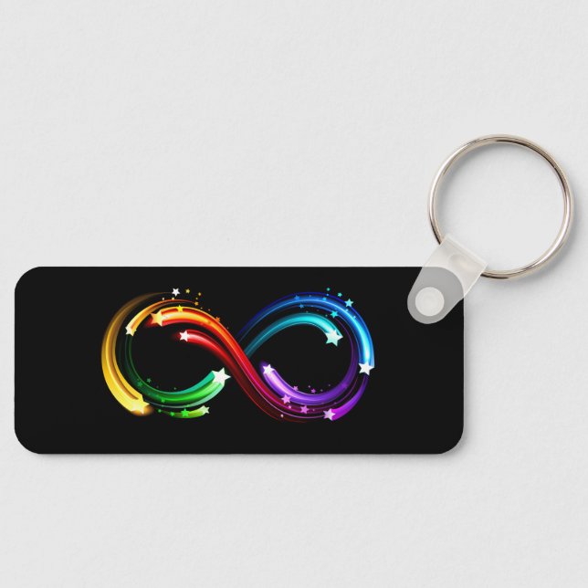 Infinity symbol of rainbow comets keychain (Front)