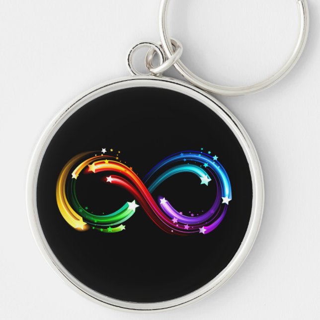Infinity symbol of rainbow comets keychain (Front)
