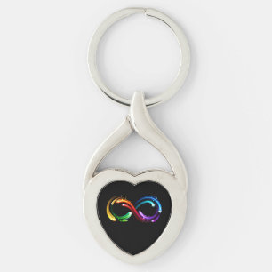 Infinity symbol of rainbow comets keychain