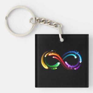 Infinity symbol of rainbow comets keychain