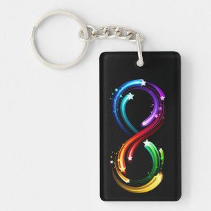 Infinity symbol of rainbow comets keychain