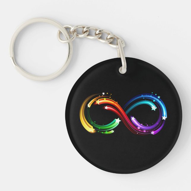 Infinity symbol of rainbow comets keychain (Front)