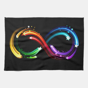 Infinity symbol of rainbow comets kitchen towel