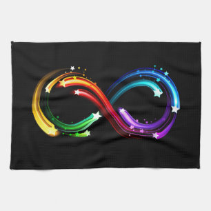 Infinity symbol of rainbow comets kitchen towel