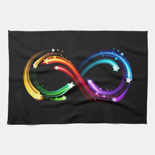 Infinity symbol of rainbow comets kitchen towel (Horizontal)