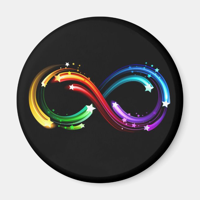 Infinity symbol of rainbow comets magnet (Front)