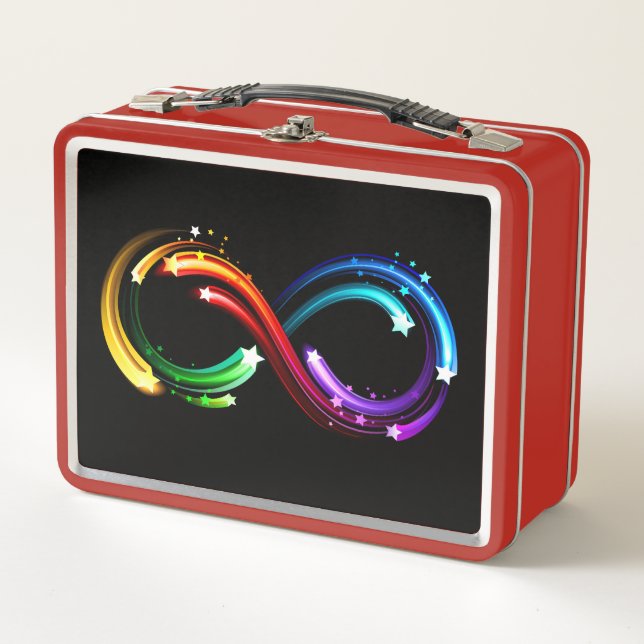 Infinity symbol of rainbow comets metal lunch box (Front)