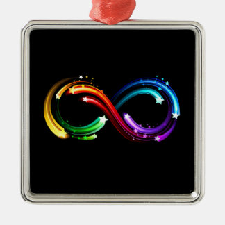 Infinity symbol of rainbow comets metal ornament