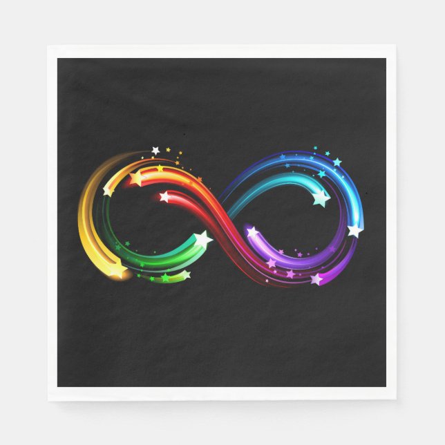 Infinity symbol of rainbow comets napkin (Front)