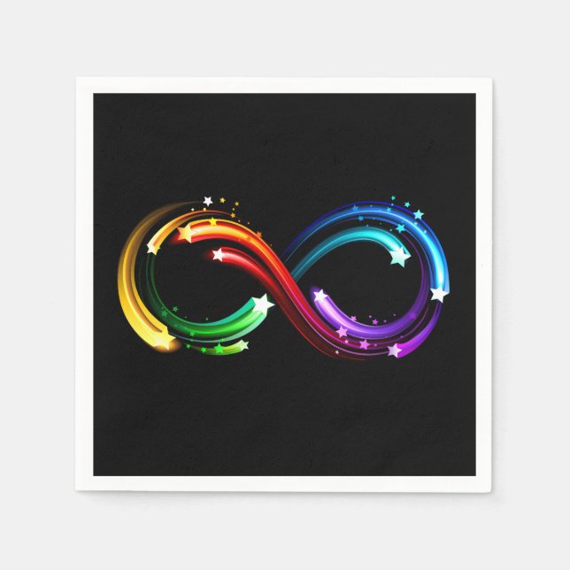 Infinity symbol of rainbow comets napkin (Front)
