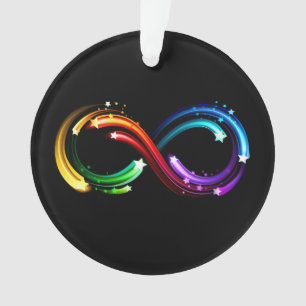 Infinity symbol of rainbow comets ornament