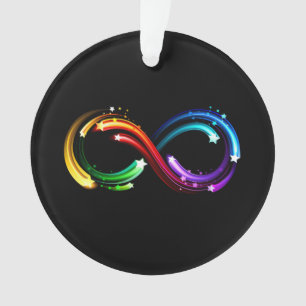 Infinity symbol of rainbow comets ornament