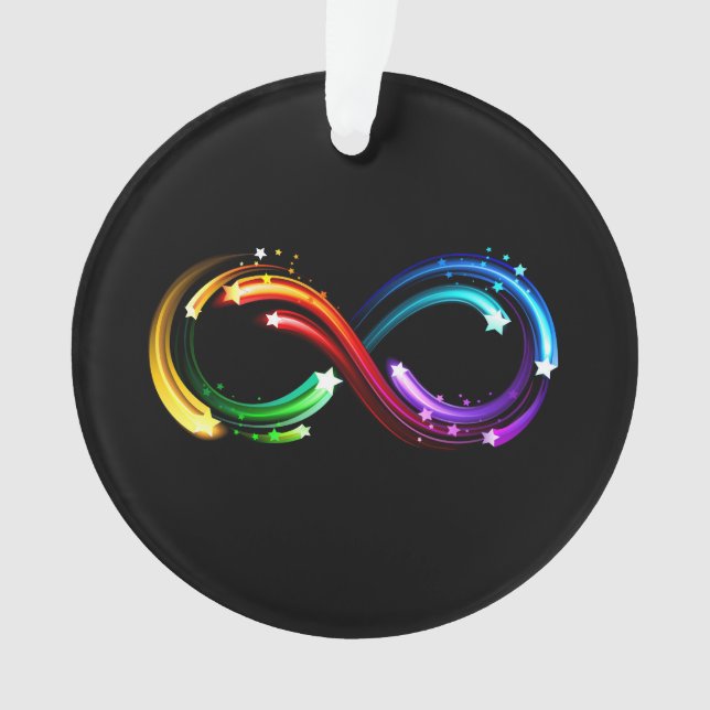 Infinity symbol of rainbow comets ornament (Front)