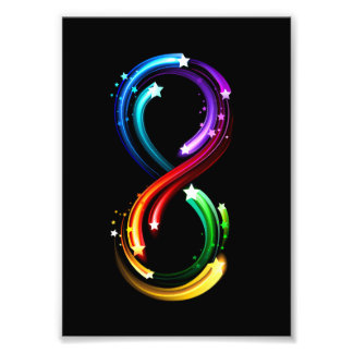 Infinity symbol of rainbow comets photo print