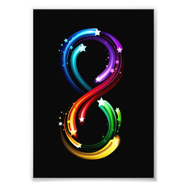 Infinity symbol of rainbow comets photo print (Front)