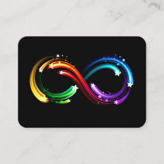 Infinity symbol of rainbow comets place card