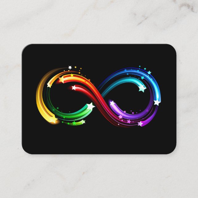 Infinity symbol of rainbow comets place card (Front)