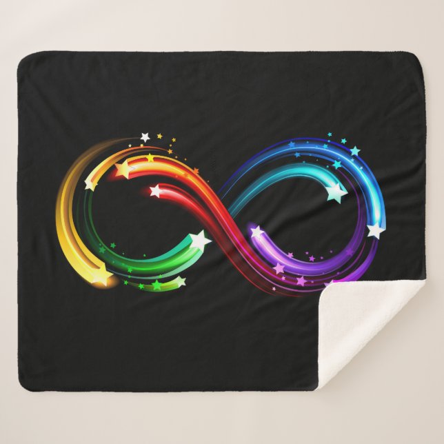 Infinity symbol of rainbow comets sherpa blanket (Front (Horizontal))