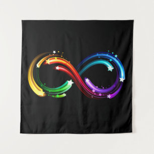 Infinity symbol of rainbow comets tapestry