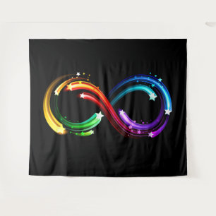 Infinity symbol of rainbow comets tapestry