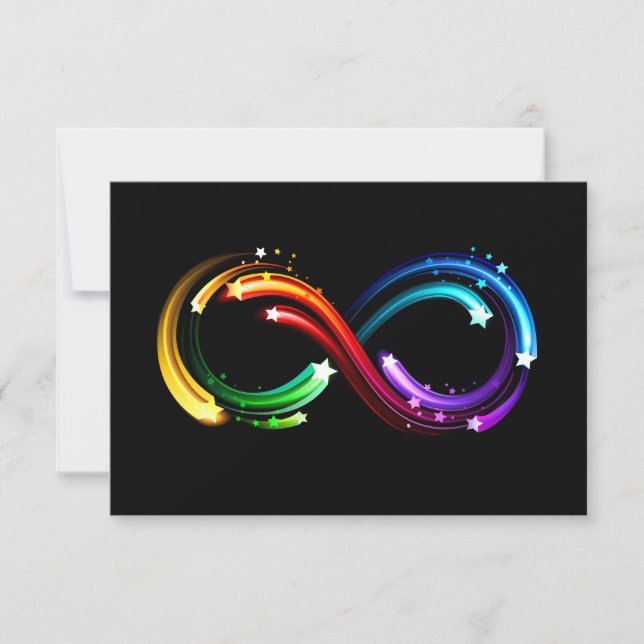 Infinity symbol of rainbow comets thank you card (Front)