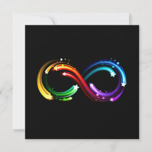 Infinity symbol of rainbow comets thank you card