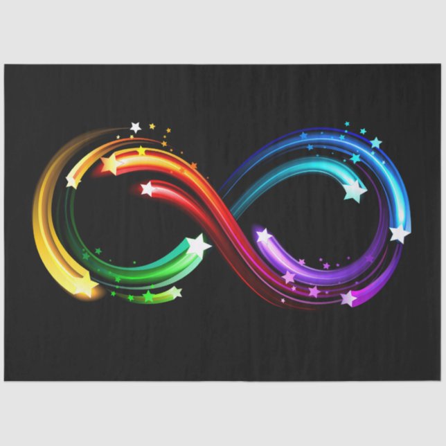 Infinity symbol of rainbow comets tissue paper (Front)