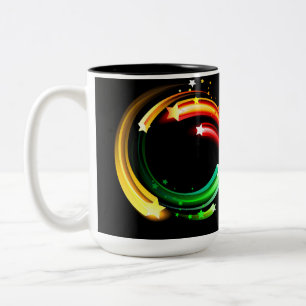 Infinity symbol of rainbow comets Two-Tone coffee mug