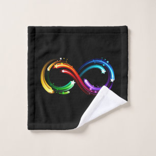 Infinity symbol of rainbow comets wash cloth