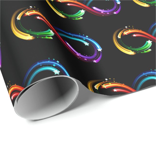 Infinity symbol of rainbow comets wrapping paper (Roll Corner)