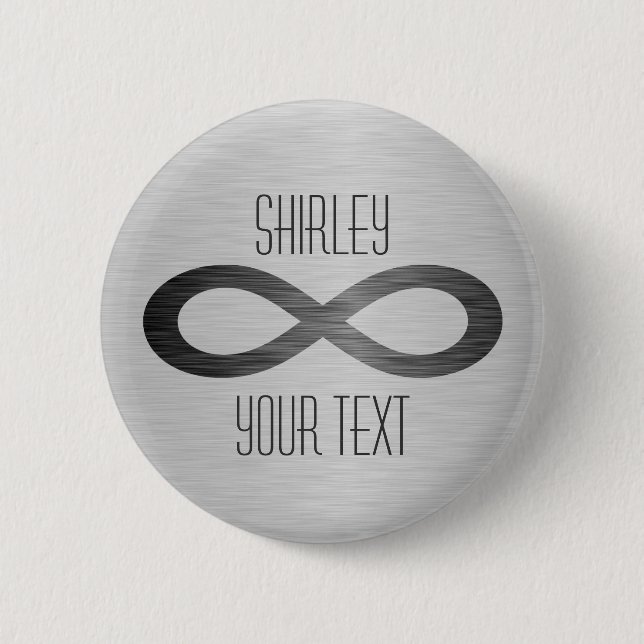 Infinity Symbol On Faux Metal Texture by STaylor 2 Inch Round Button (Front)