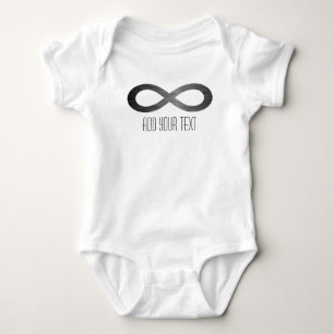 Infinity Symbol On Faux Metal Texture by STaylor Baby Bodysuit