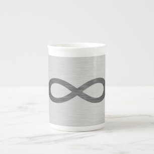 Infinity Symbol On Faux Metal Texture by STaylor Bone China Mug