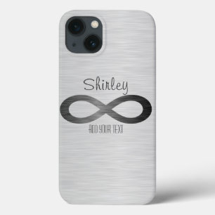 Infinity Symbol on Faux Metal Texture by STaylor iPhone 13 Case