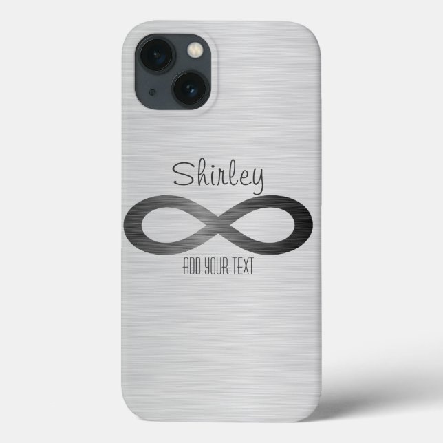 Infinity Symbol on Faux Metal Texture by STaylor  Case-Mate iPhone Case (Back)