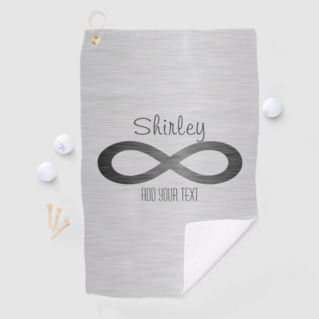 Infinity Symbol on Faux Metal Texture by STaylor Golf Towel (InSitu)
