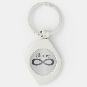 Infinity Symbol On Faux Metal Texture by STaylor Keychain