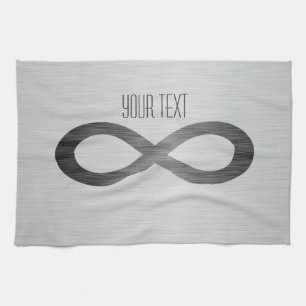 Infinity Symbol On Faux Metal Texture by STaylor Kitchen Towel