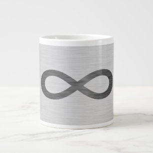 Infinity Symbol On Faux Metal Texture by STaylor Large Coffee Mug