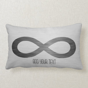 Infinity Symbol On Faux Metal Texture by STaylor Lumbar Pillow