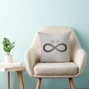 Infinity Symbol On Faux Metal Texture by STaylor Throw Pillow