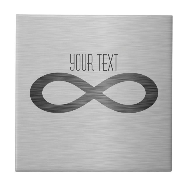 Infinity Symbol On Faux Metal Texture by STaylor Tile (Front)