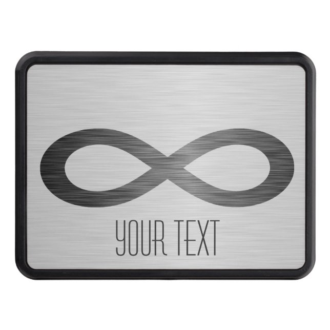 Infinity Symbol On Faux Metal Texture by STaylor Trailer Hitch Cover (Front)