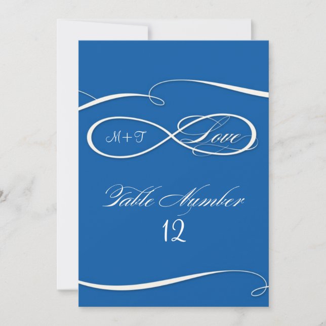 Infinity Symbol Sign Infinite Love Table Numbers (Front)