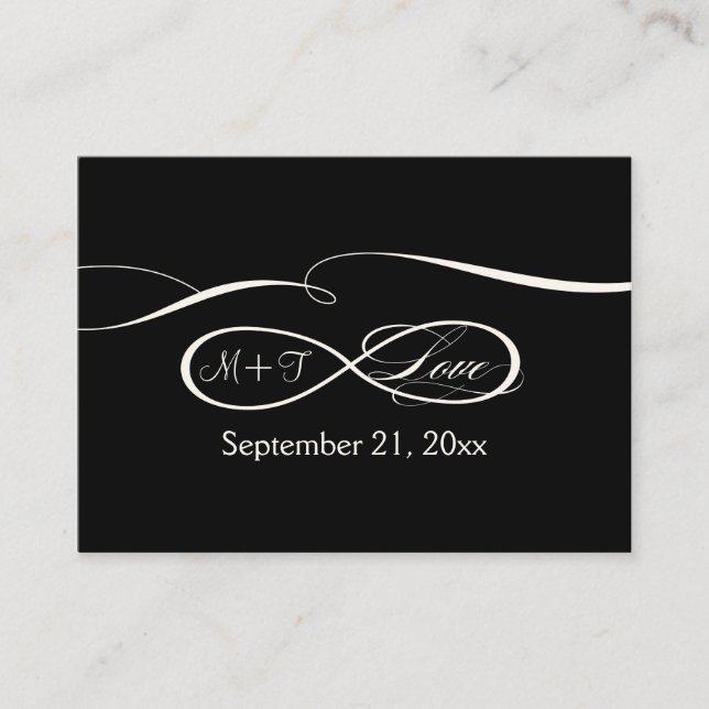 Infinity Symbol Sign Infinite Love Table Seating Place Card (Front)