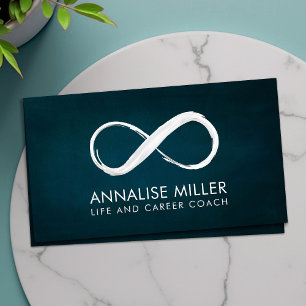Infinity Symbol - White Paint strokes  Business Ca Business Card