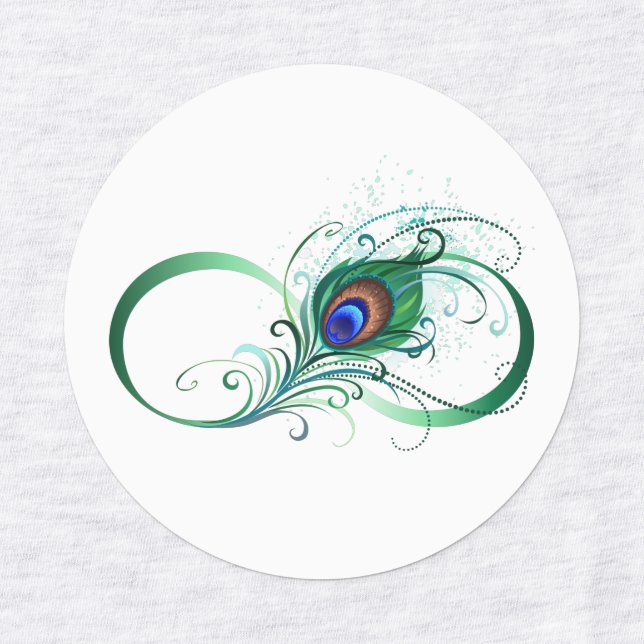 Infinity Symbol with Peacock Feather (Design 1)