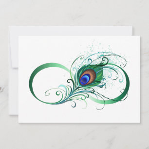 Infinity Symbol with Peacock Feather Advice Card