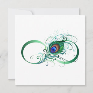 Infinity Symbol with Peacock Feather Advice Card