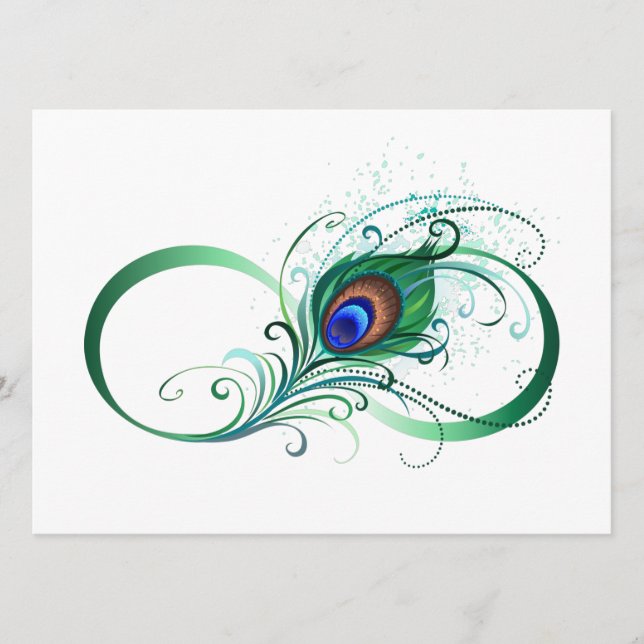 Infinity Symbol with Peacock Feather Advice Card (Front)